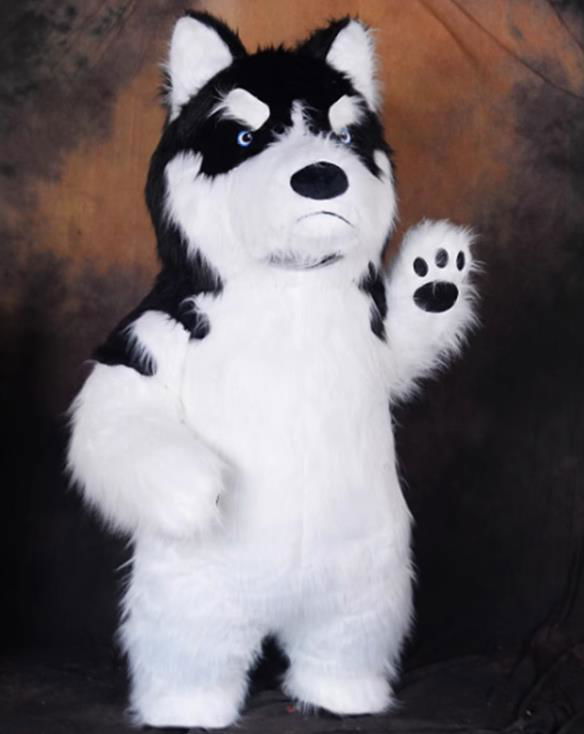 giant furry Husky mascot costume plush dog inflatable costume 2