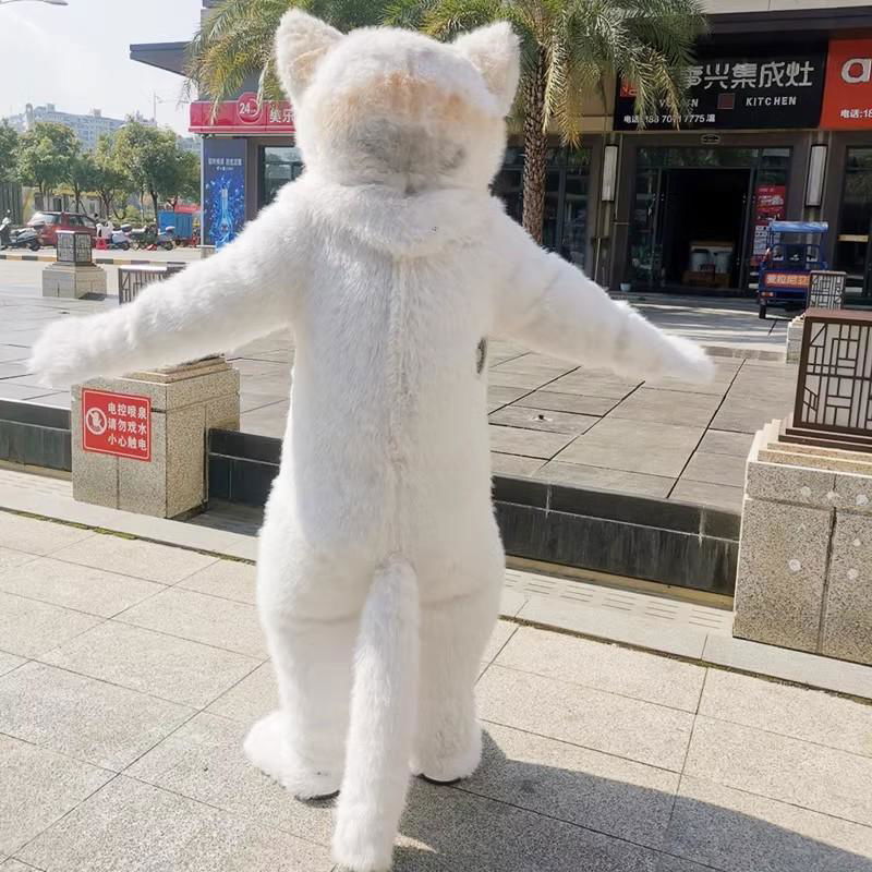 furry kitty costume adult white cat inflatable costume 2