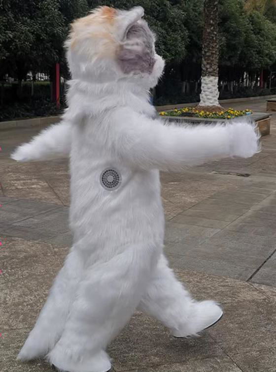 furry kitty costume adult white cat inflatable costume 3
