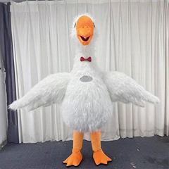 furry white goose mascot costume adult inflatable goose costume