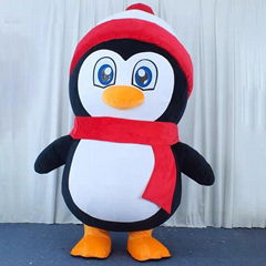 penguin mascot costume inflatable costume penguin with red/blue/yellow scraf