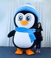 penguin mascot costume inflatable costume penguin with red/blue/yellow scraf 3