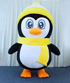 penguin mascot costume inflatable costume penguin with red/blue/yellow scraf