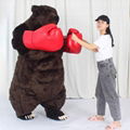 boxing bear mascot costume inflatable brown boxing bear costme for adult to wear