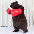 boxing bear mascot costume inflatable brown boxing bear costme for adult to wear