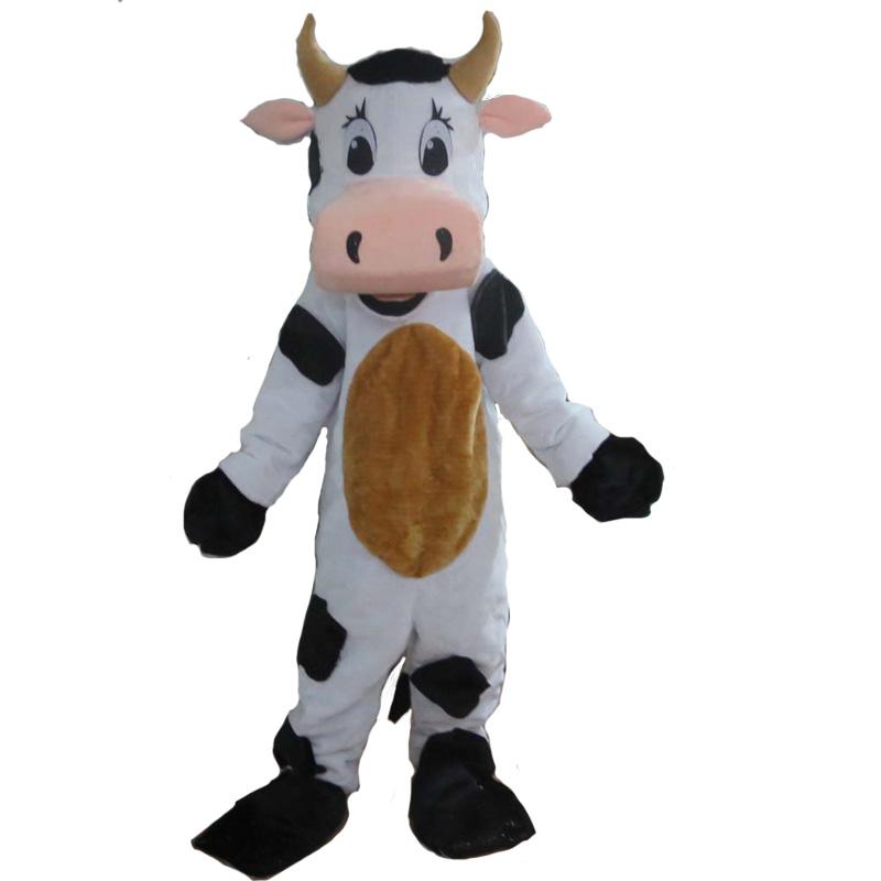 happy simle milk cow mascot costume adult