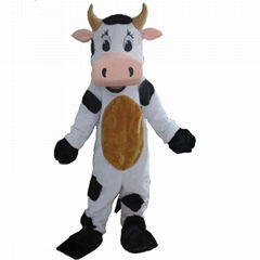 happy simle milk cow mascot costume adult