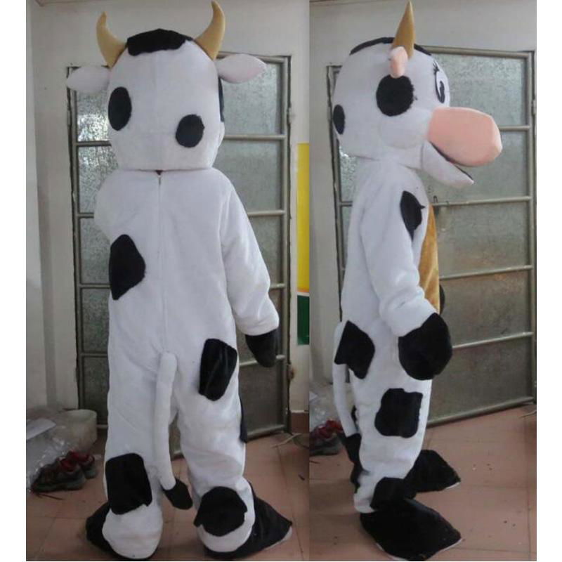 happy simle milk cow mascot costume adult 2