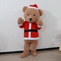 Santa bear mascot costume adult teddy bear costume for Christmas 2