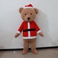 Santa bear mascot costume adult teddy bear costume for Christmas 3