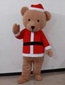 Santa bear mascot costume adult teddy bear costume for Christmas 1