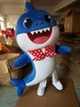 blue baby shark mascot costume for adult