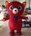 custom make inflatable red plush teddy bear mascot costume 