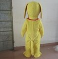 plush animal mascot costumes happy yellow puppy dog mascot costumes