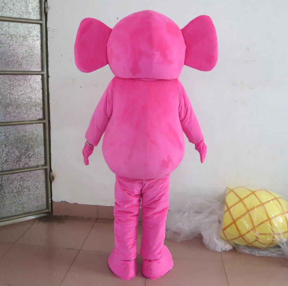 adult elephant mascot costume blue/pink 5