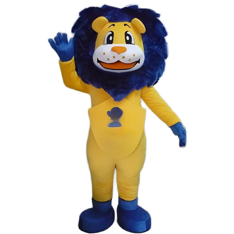 blue hair lion mascot costume outfit 