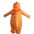 orange dinosaur mascot costume