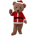 Santa bear mascot costume adult teddy bear costume for Christmas