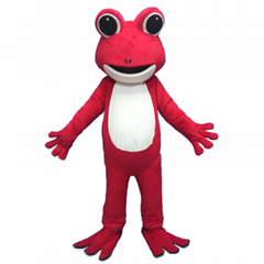 adult frog mascot costume green/red