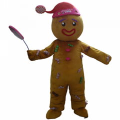 adult Christmas Gingerbread Man mascot costume