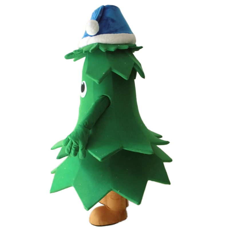 red santa hat Christmas Tree mascot costume 4