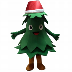 red santa hat Christmas Tree mascot costume