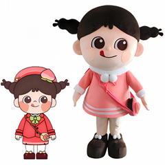 cartoon little girl mascot costume for adults to wear