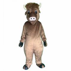 adult brown bull cow mascot costume outfit suit