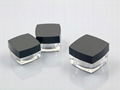  square acrylic cosmetic jar with black cap  2