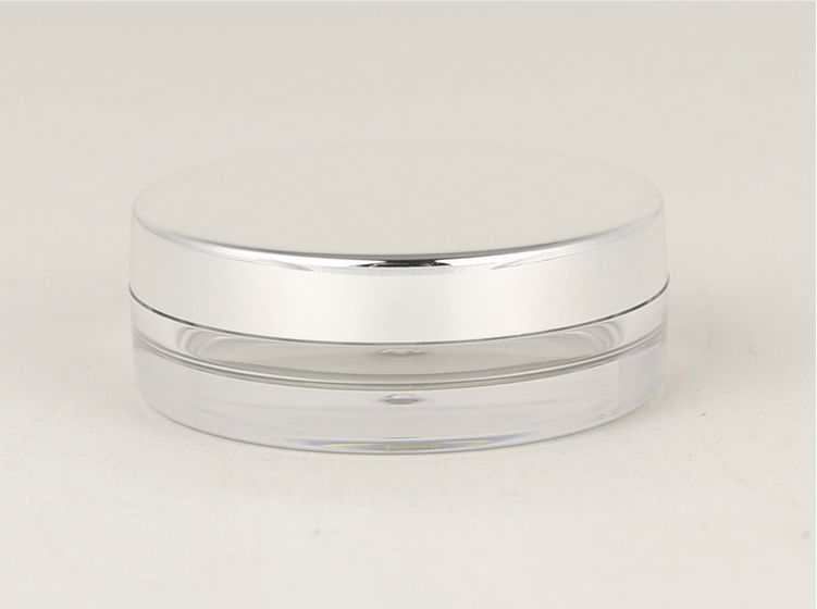 10g round small  PS clear cosmetic jar with silver cap