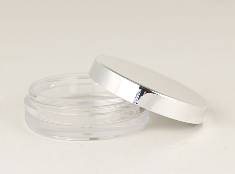 10g round small  PS clear cosmetic jar with silver cap 4