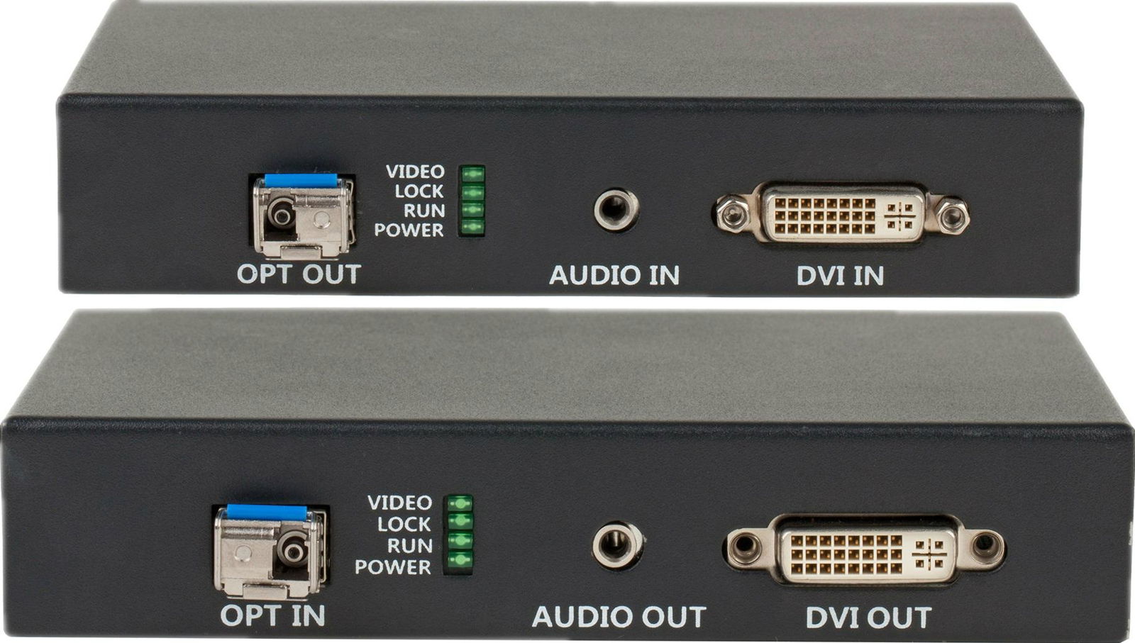 DVI-D Uncompressed Video Fiber Optic Extender With Audio
