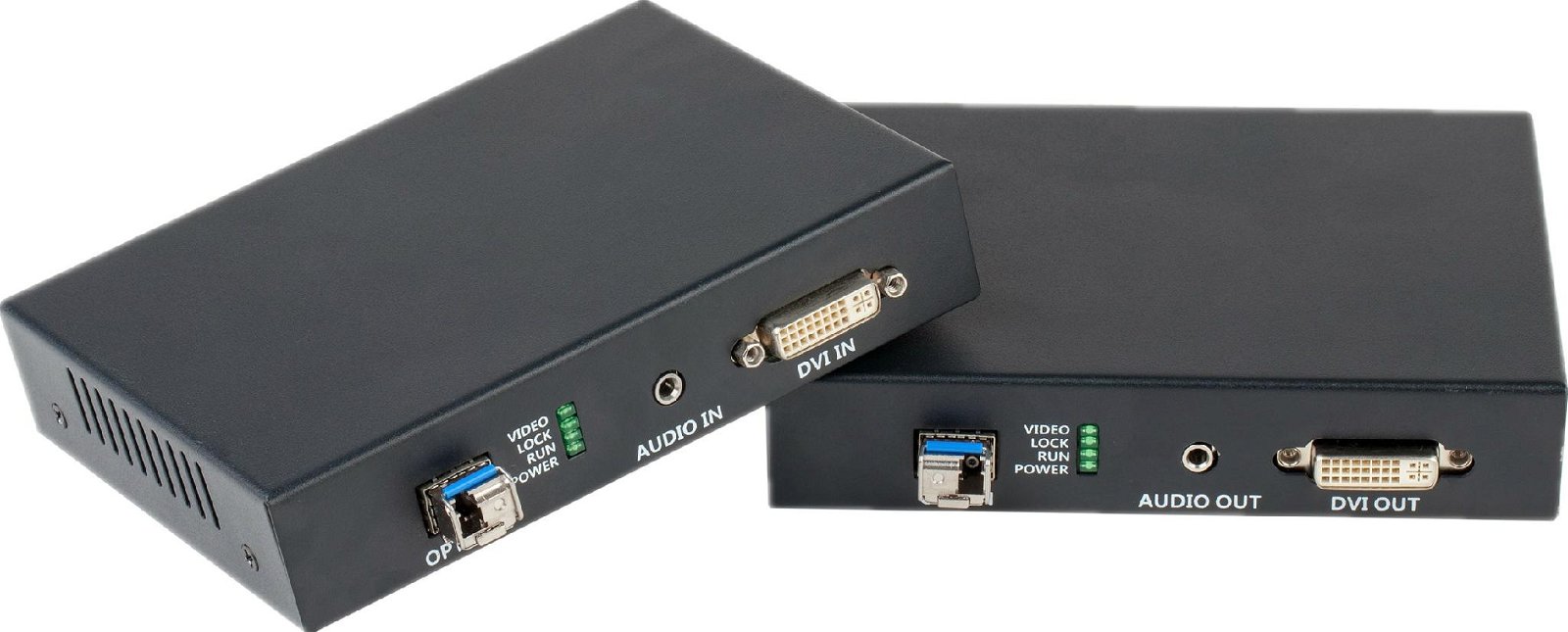 DVI-D Uncompressed Video Fiber Optic Extender With Audio 2