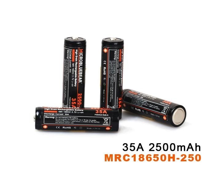 35A IMR 18650 3.7V 2500mAh High Drain battery with Flat top big mod battery  