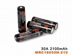 IMR 30A 18650 2100mah Rechargeable LiMN battery-button top