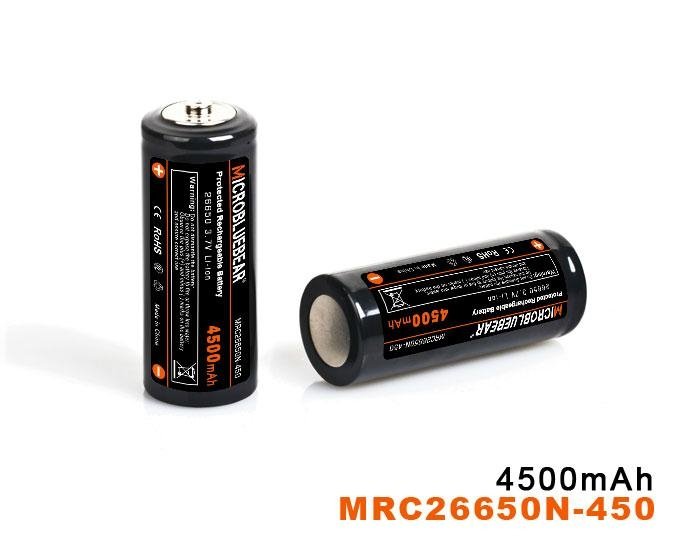 26650 4500mAh rechargeable batteries