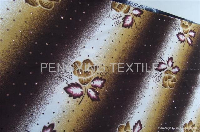 printed FDY stretch fabric with small spangle
