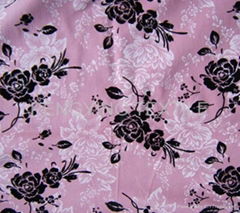 Dyed FDY knitted fabric with foiling and