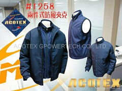 ACOTEX cut wind breaker padding 2 in 1 jacket 