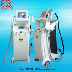 Double Screens 5 in 1 E-light(ipl+rf)+RF+ND-YAG laser for tattoo removal