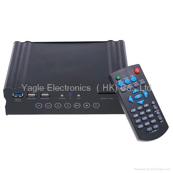 HDMI VGA USB3.0 3.5" SATA HD 1080p HD Media Player with Remote Contral 2