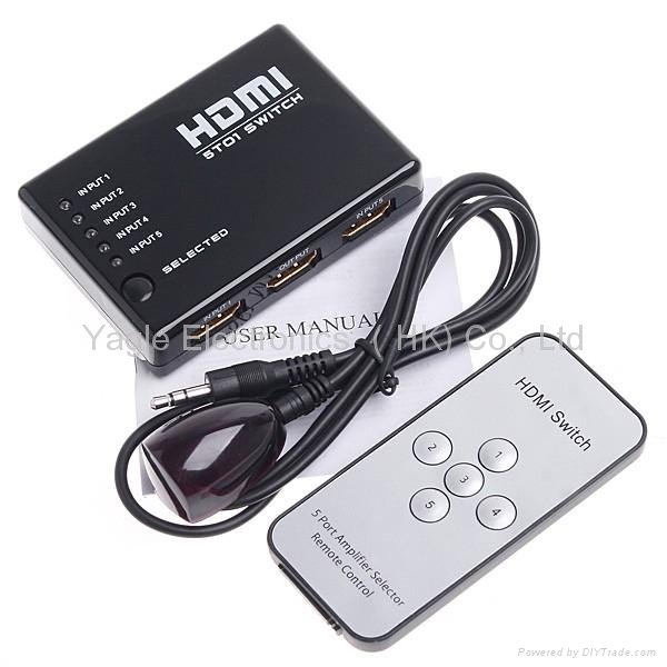 Mini 5 Port 1080P Video HDMI Switcher HDMI Splitter with IR Remote splitter