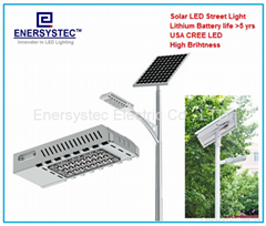 40W Solar LED Street Light IP65 With Lithium Battery Dusk to Dawn Auto ON OFF