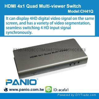 4P Quad Multi-viewer HDMI Seamless Switch