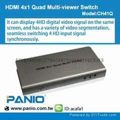 4P Quad Multi-viewer HDMI Seamless Switch