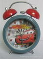 QUARTZ ALARM CLOCK，BELL metal cartoon