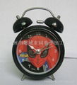 QUARTZ ALARM CLOCK，BELL metal cartoon