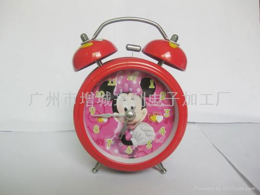 QUARTZ ALARM CLOCK，BELL metal cartoon clock