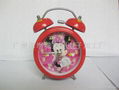 QUARTZ ALARM CLOCK，BELL metal cartoon