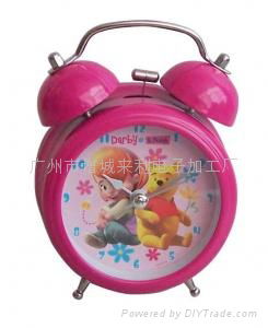 QUARTZ ALARM CLOCK，BELL metal cartoon clock 3